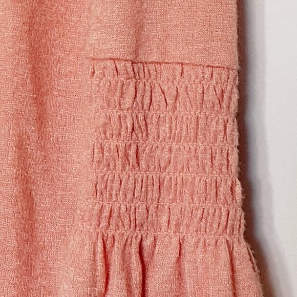 Hannah Rayon Blend Knit Top w Lace & Ruffle Sleeves; Peach; Size Large - Picture 2 of 6